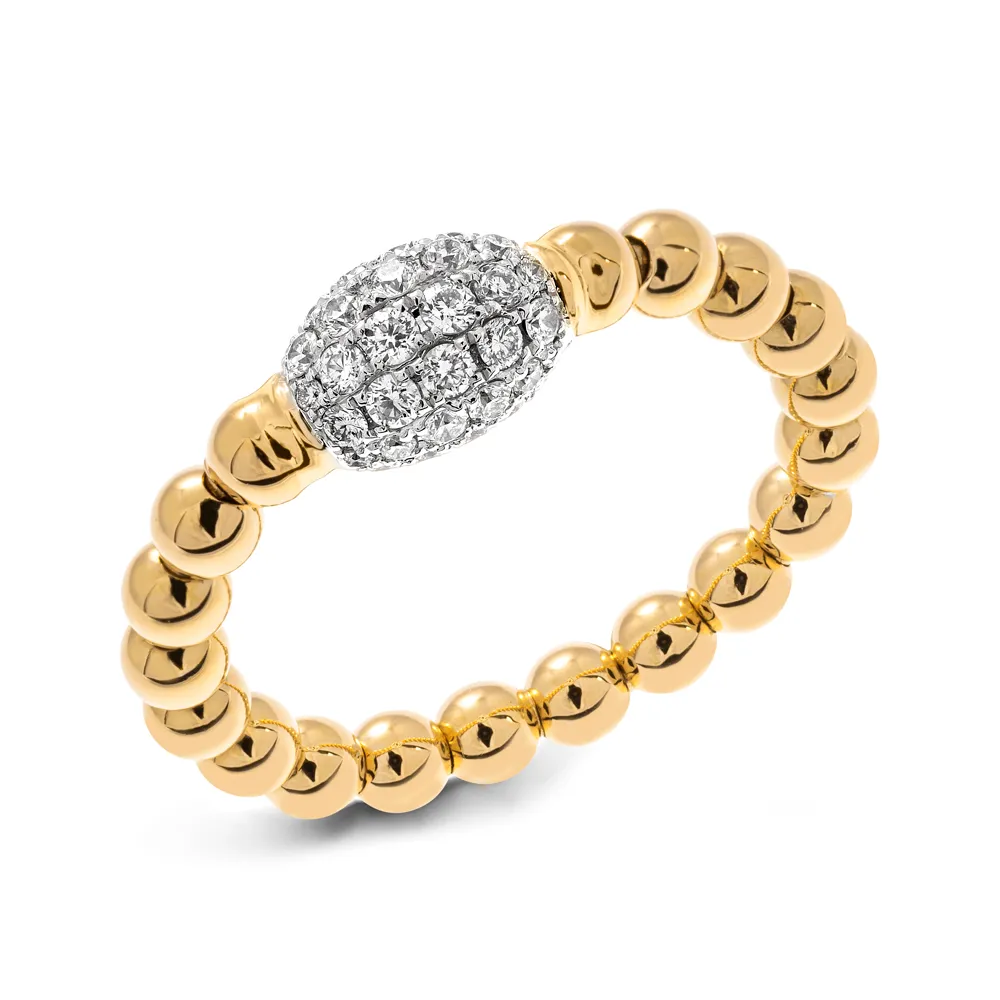 0.32ctw, 18K Yellow Gold Tresore Stretch Ring