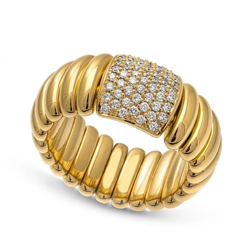 0.35ctw, 18K Yellow Gold Tresore Stretch Ring