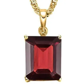 1.00 CT GARNET 10KT SOLID GOLD PENDANT