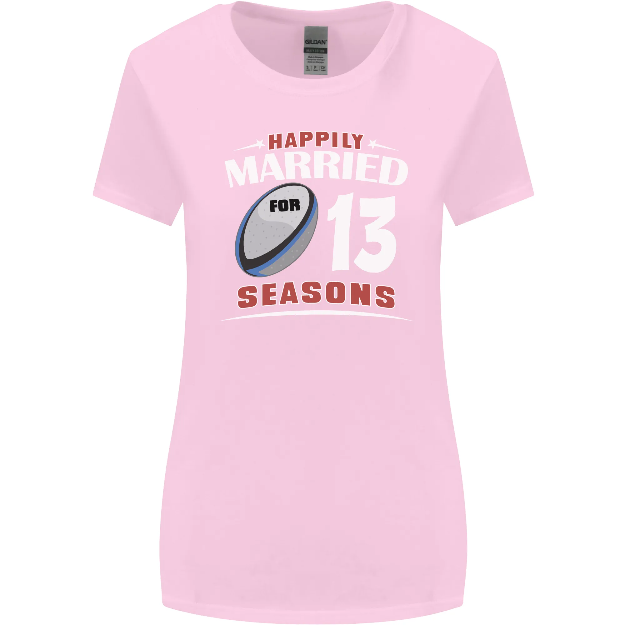 13 Year Wedding Anniversary 13th Rugby Womens Wider Cut T-Shirt