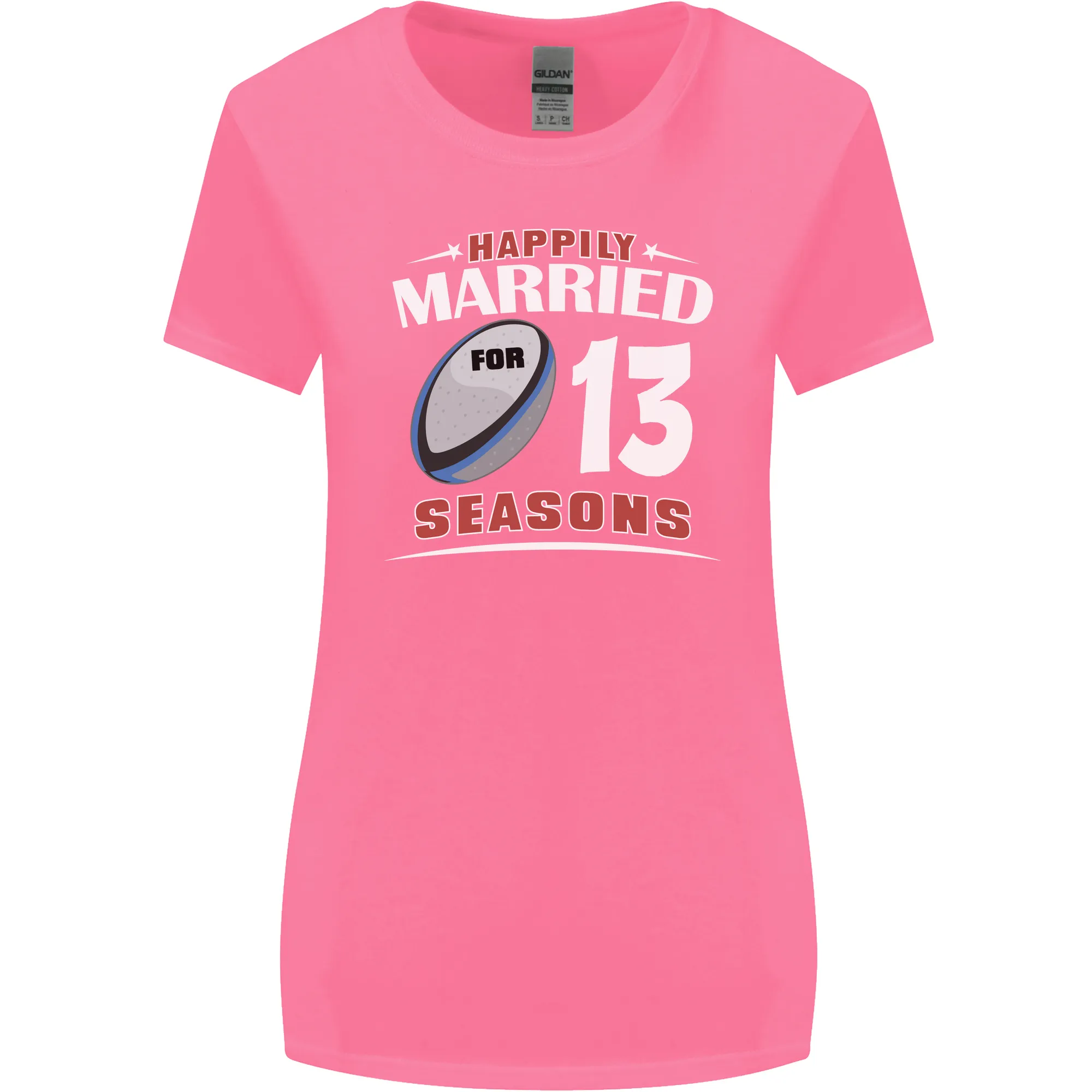 13 Year Wedding Anniversary 13th Rugby Womens Wider Cut T-Shirt