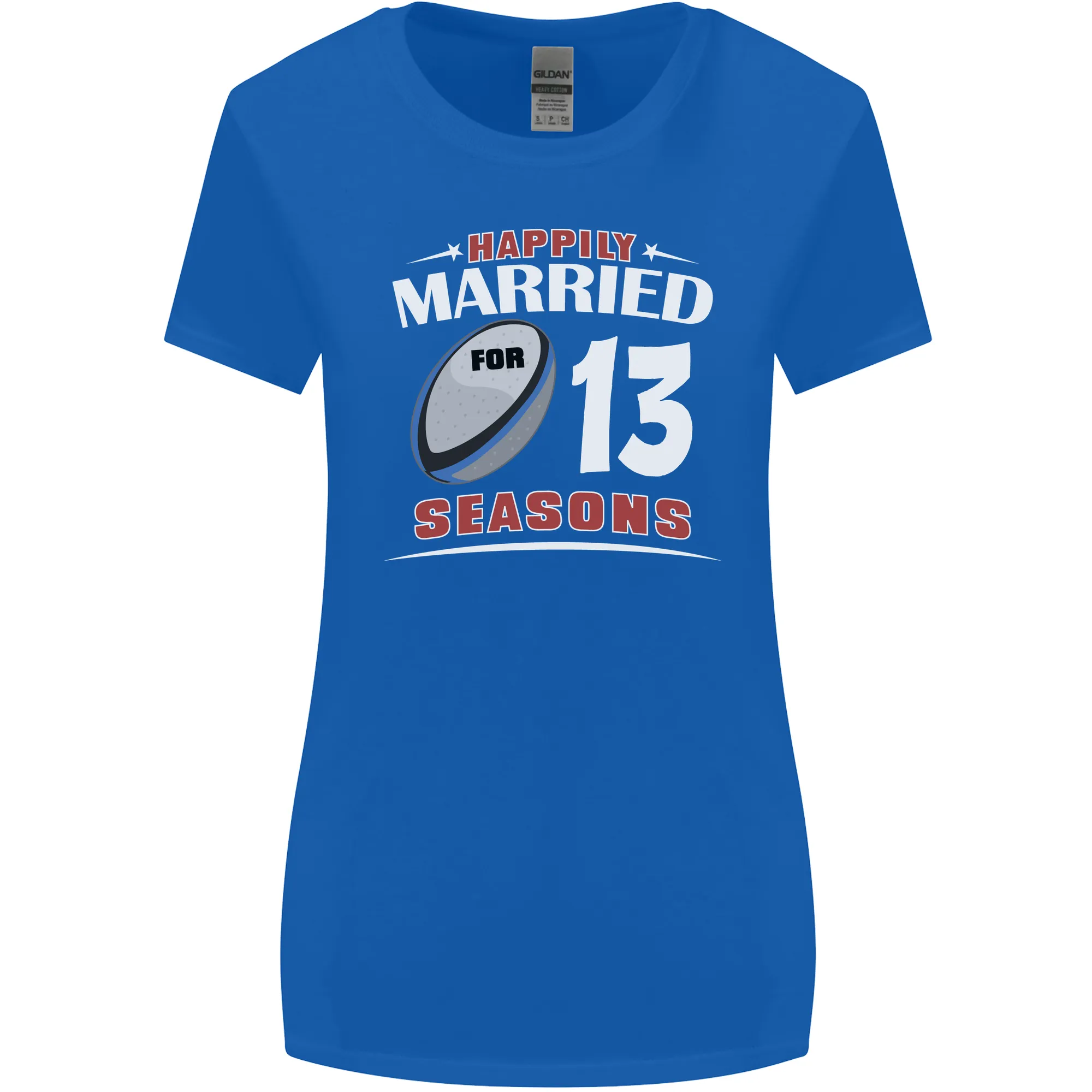 13 Year Wedding Anniversary 13th Rugby Womens Wider Cut T-Shirt