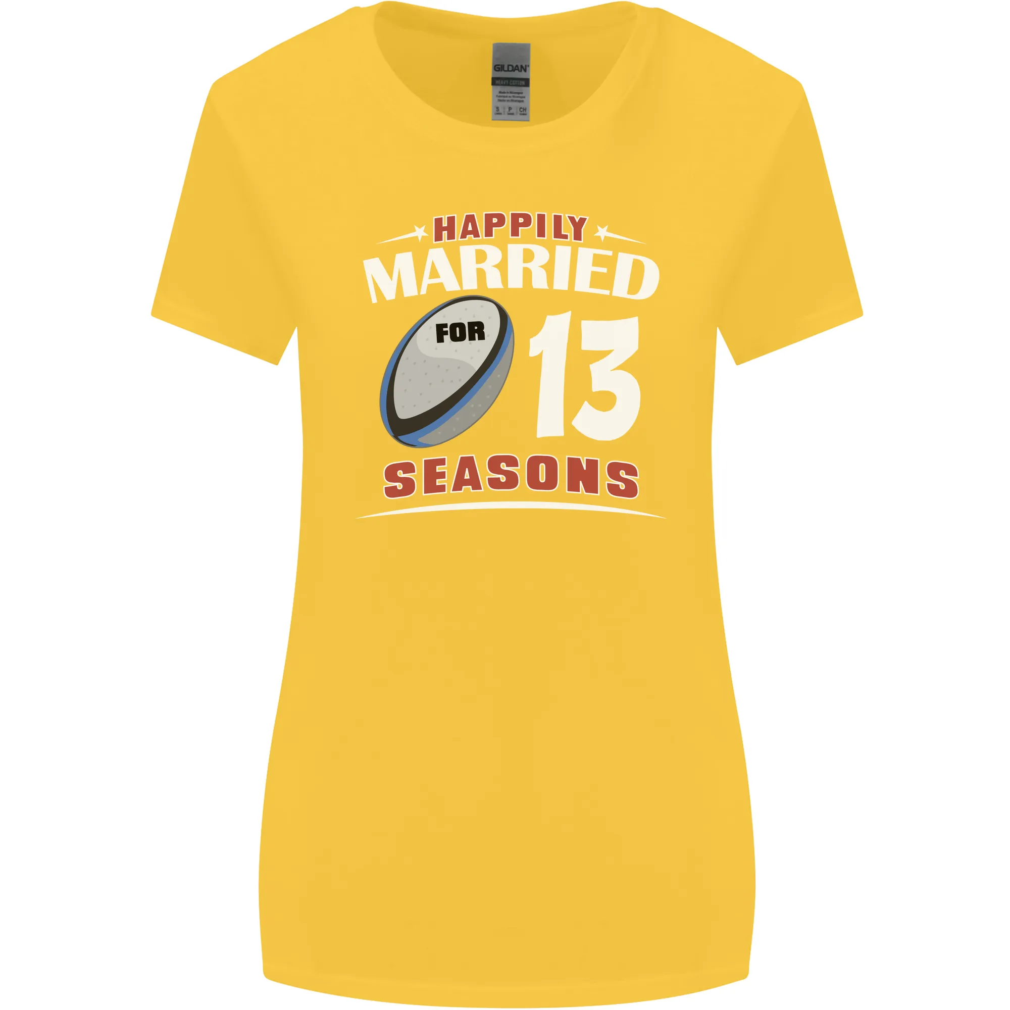 13 Year Wedding Anniversary 13th Rugby Womens Wider Cut T-Shirt