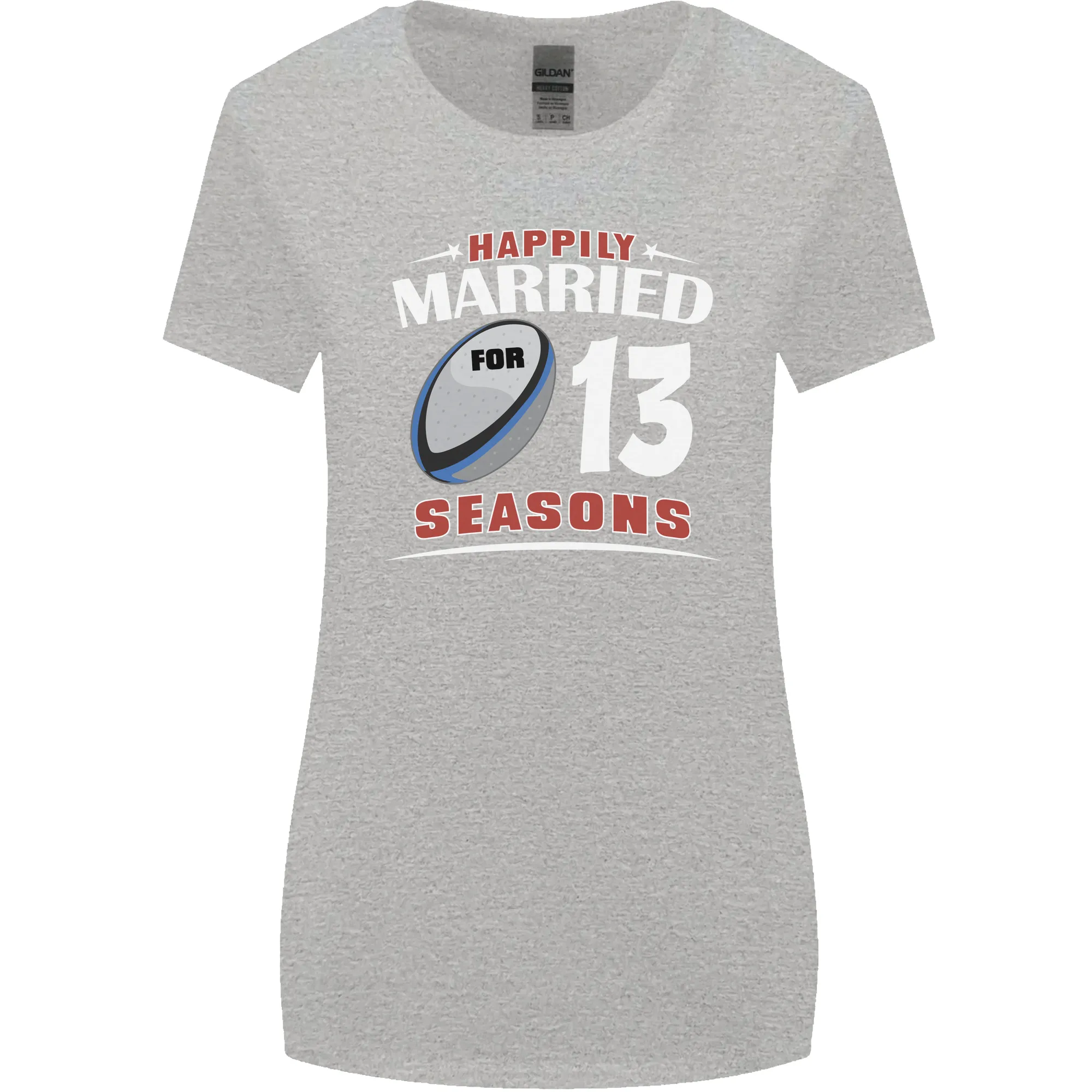 13 Year Wedding Anniversary 13th Rugby Womens Wider Cut T-Shirt