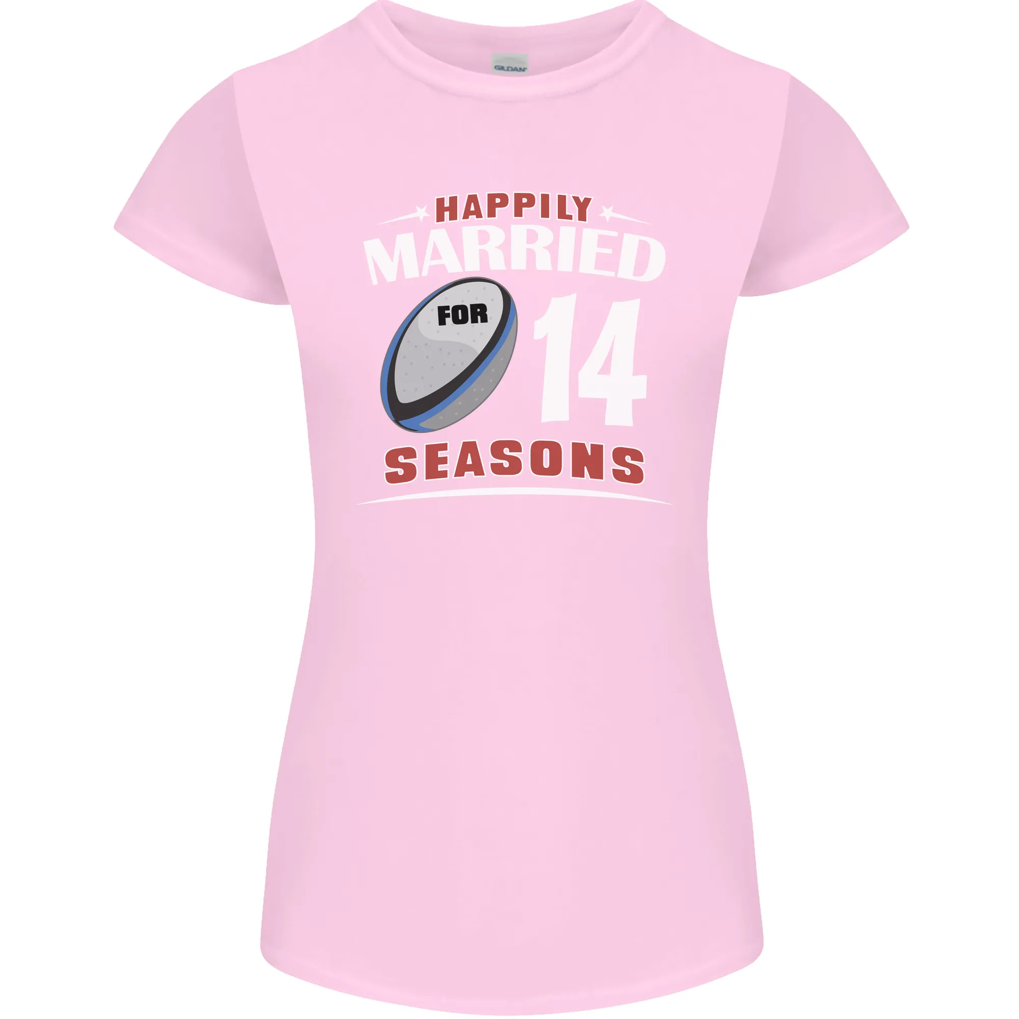 14 Year Wedding Anniversary 14th Rugby Womens Petite Cut T-Shirt