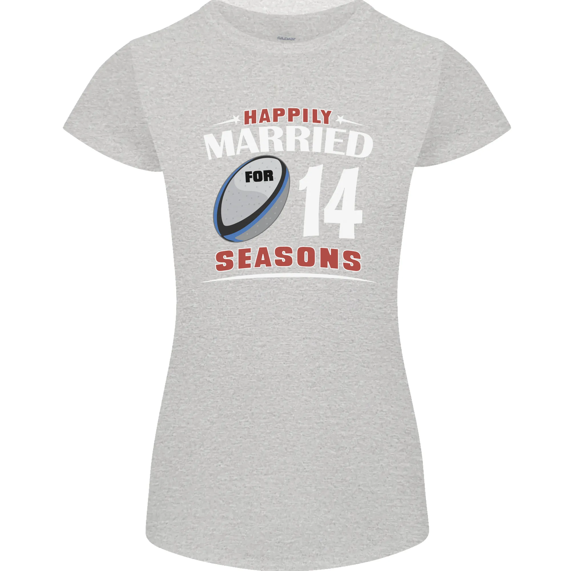 14 Year Wedding Anniversary 14th Rugby Womens Petite Cut T-Shirt