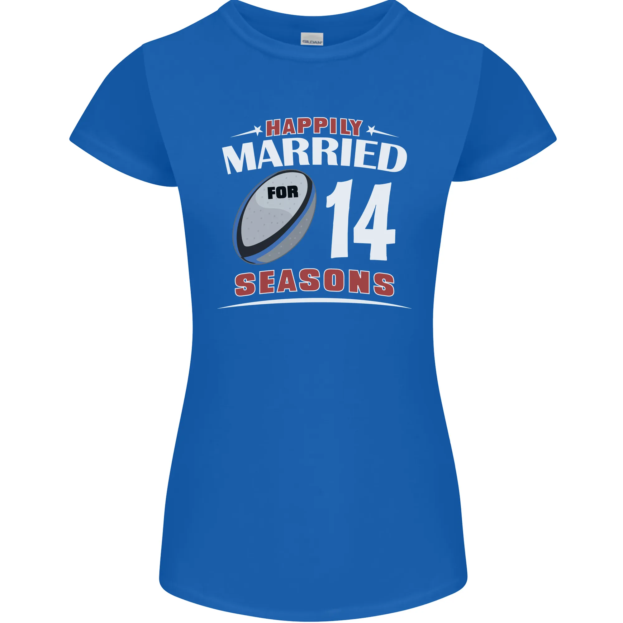 14 Year Wedding Anniversary 14th Rugby Womens Petite Cut T-Shirt