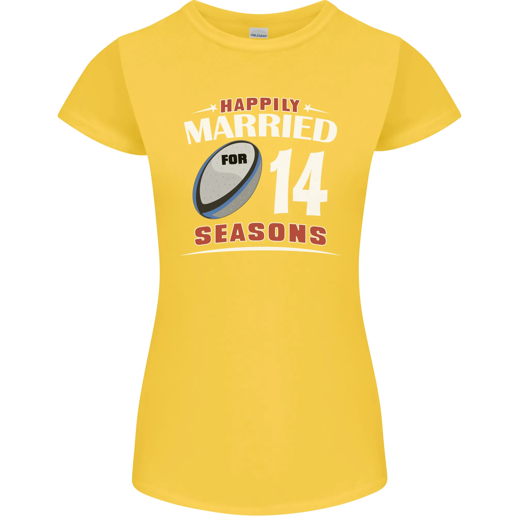 14 Year Wedding Anniversary 14th Rugby Womens Petite Cut T-Shirt