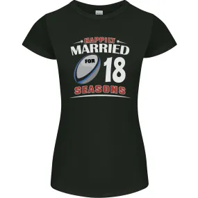 18 Year Wedding Anniversary 18th Rugby Womens Petite Cut T-Shirt