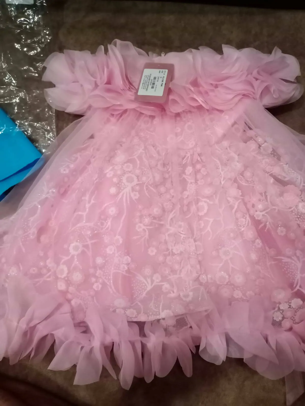 1st Birthday BLUE BELL Floor Length Pink Colour Frock