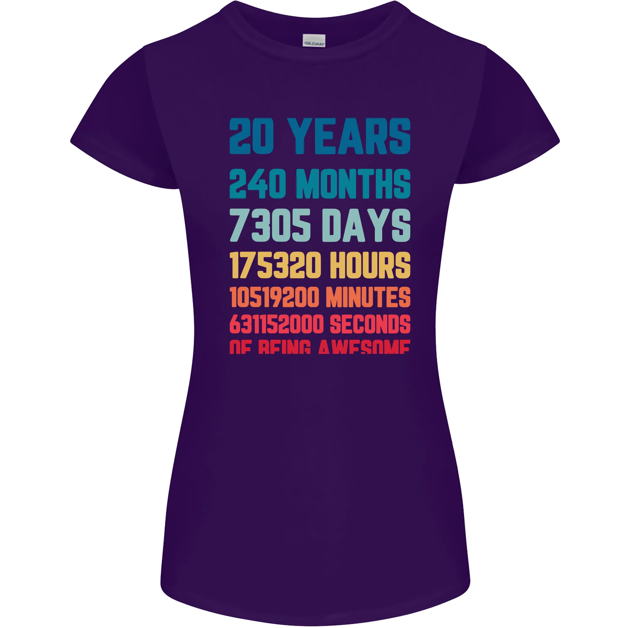 20th Birthday 20 Year Old Womens Petite Cut T-Shirt