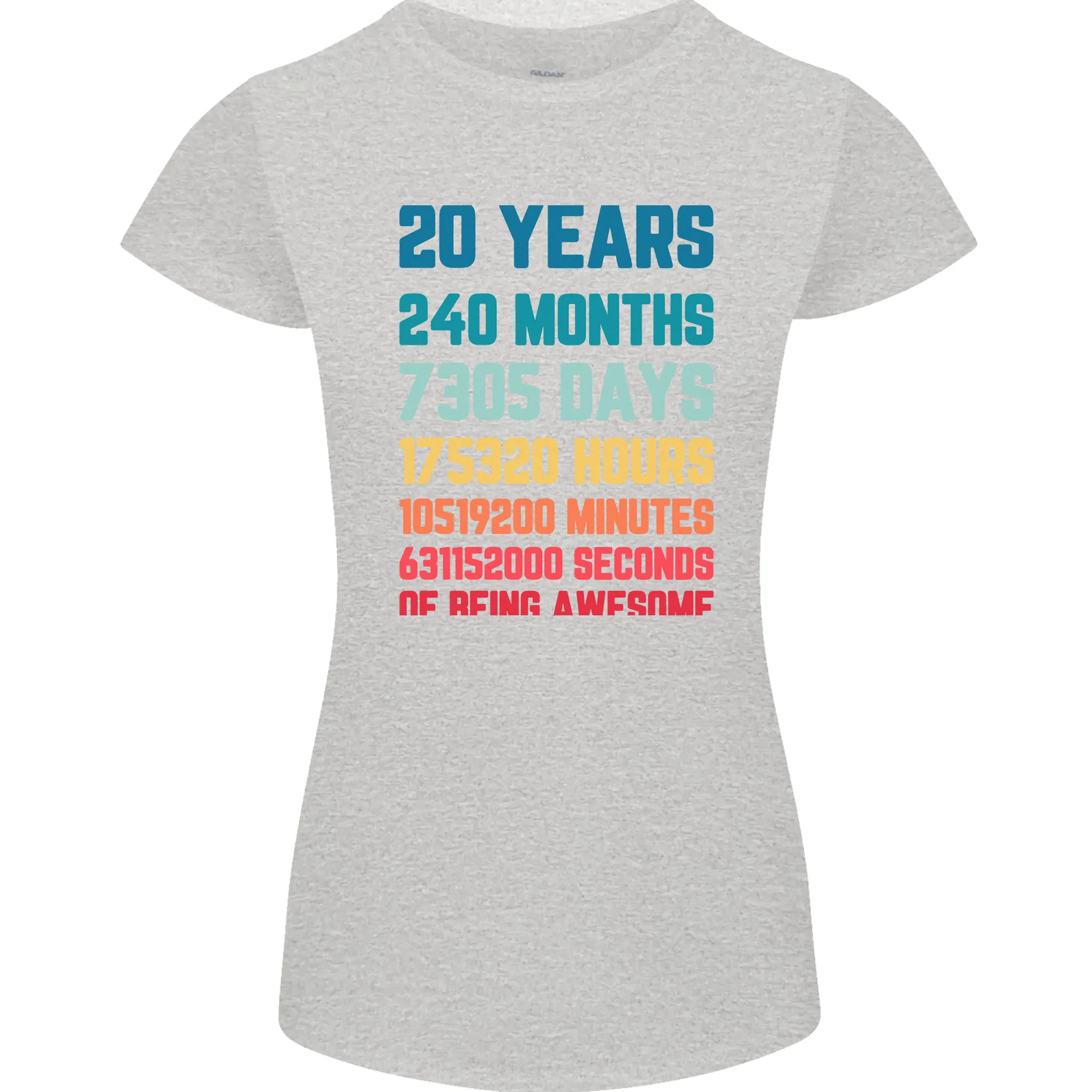 20th Birthday 20 Year Old Womens Petite Cut T-Shirt