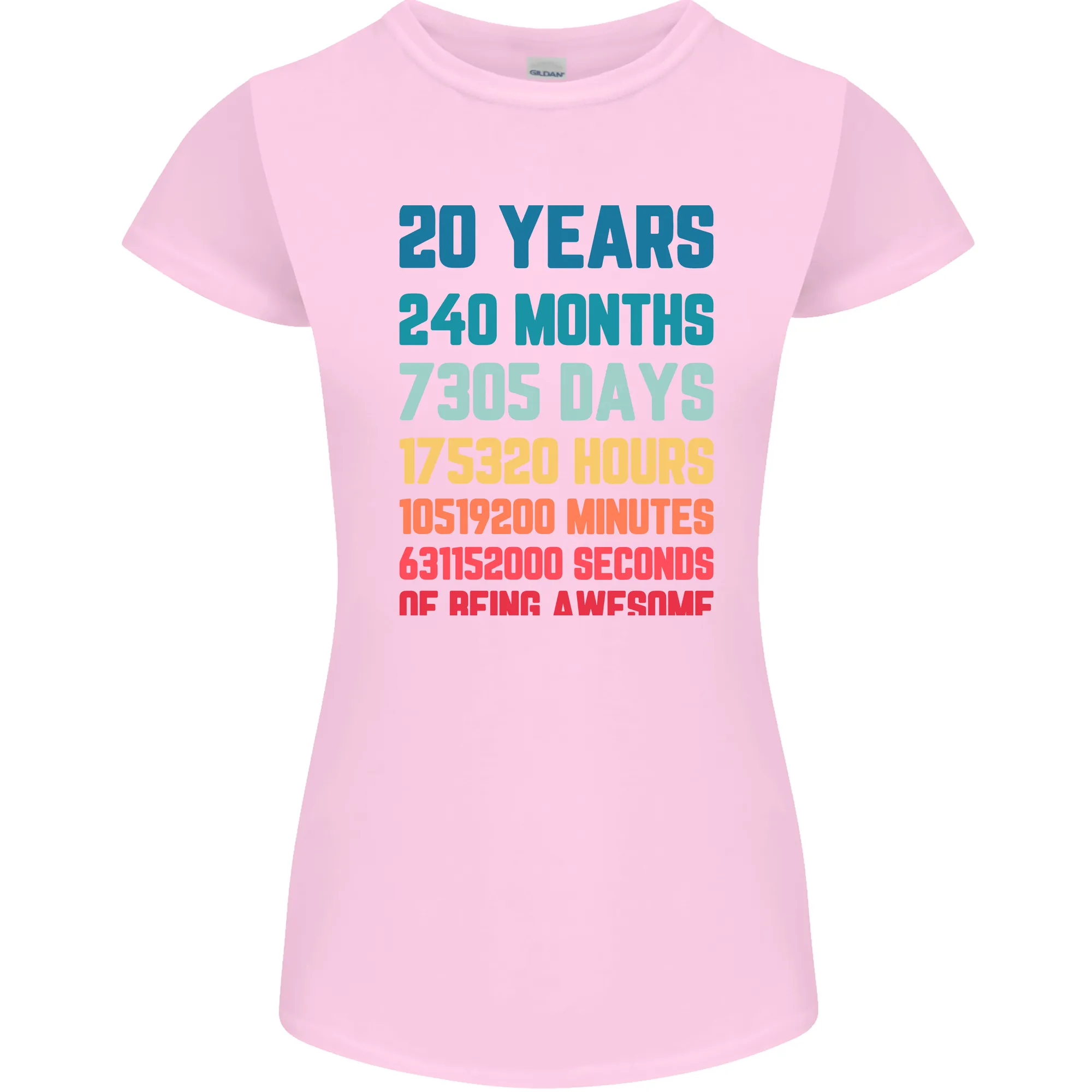 20th Birthday 20 Year Old Womens Petite Cut T-Shirt