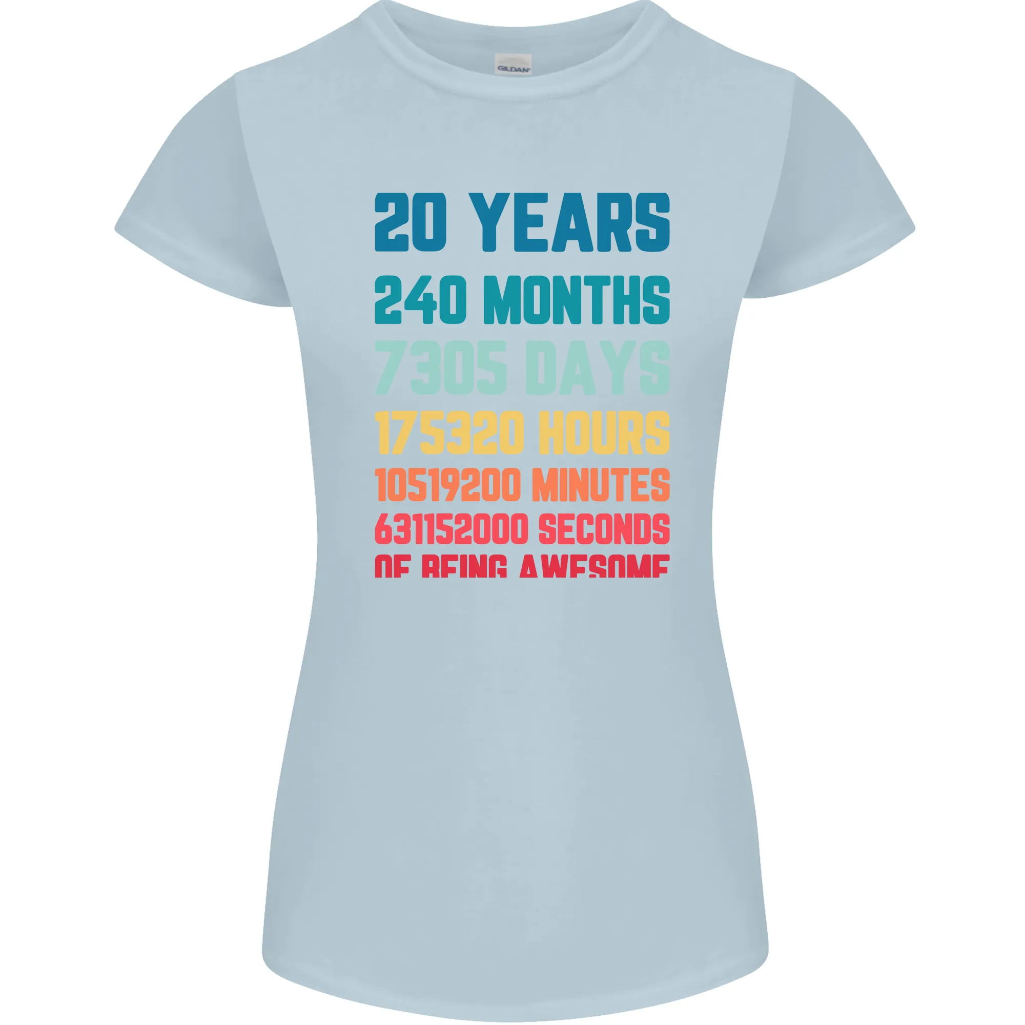 20th Birthday 20 Year Old Womens Petite Cut T-Shirt