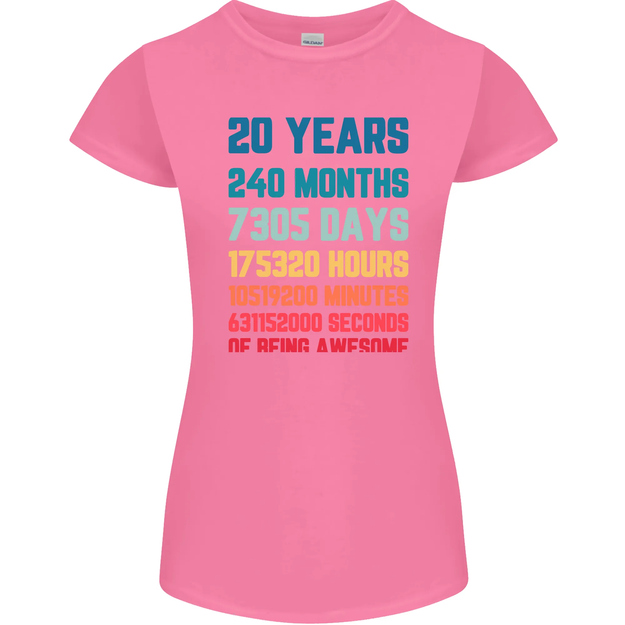 20th Birthday 20 Year Old Womens Petite Cut T-Shirt