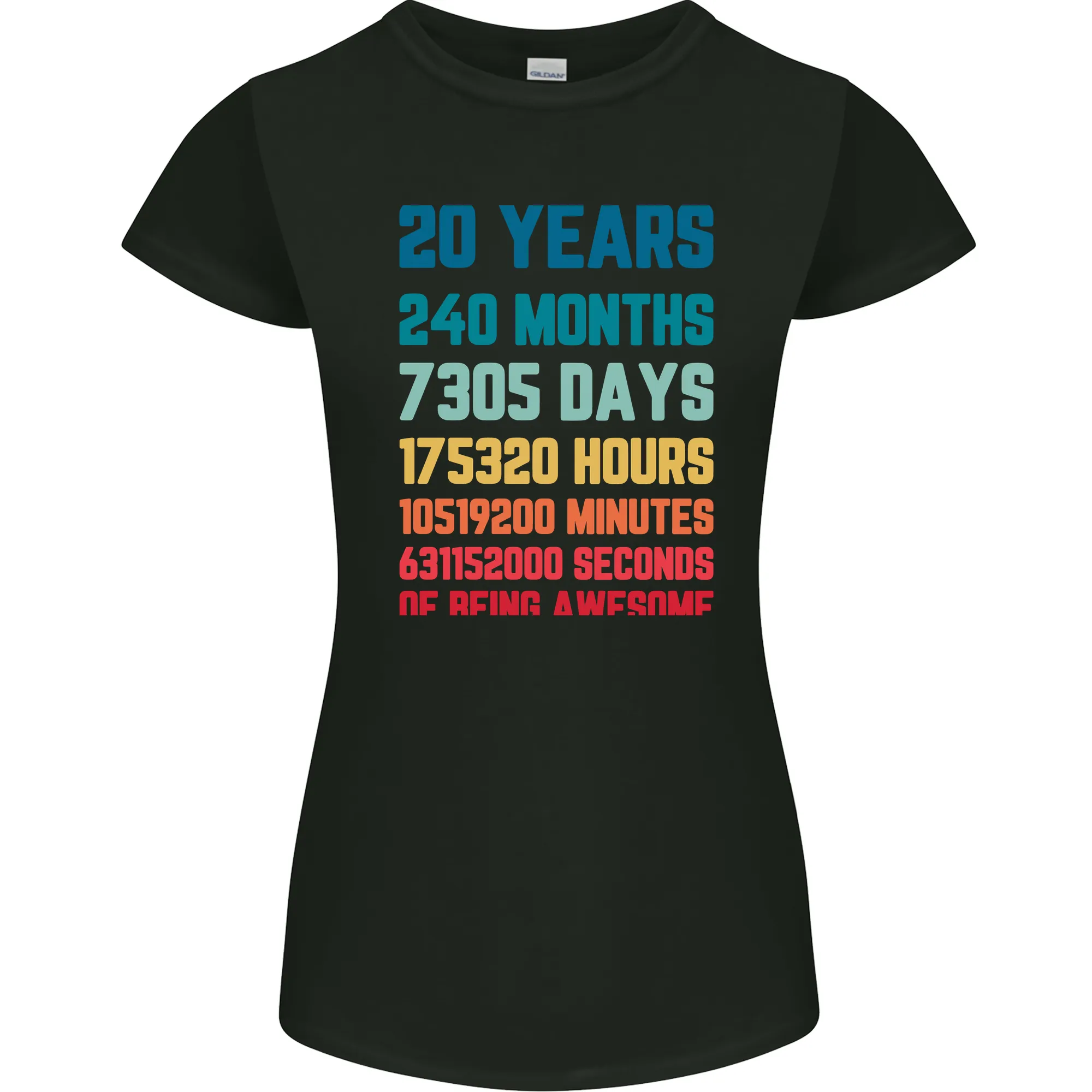 20th Birthday 20 Year Old Womens Petite Cut T-Shirt