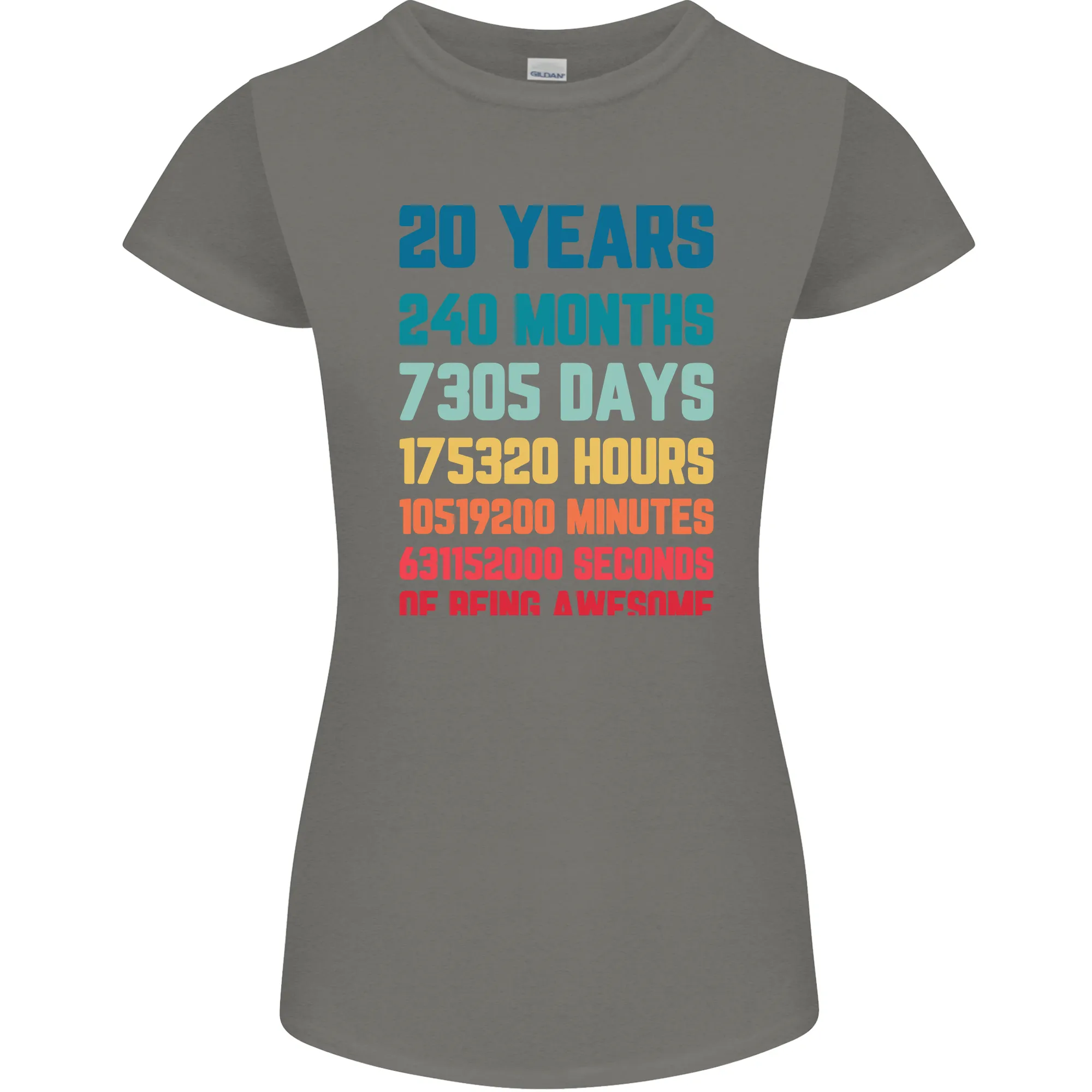 20th Birthday 20 Year Old Womens Petite Cut T-Shirt