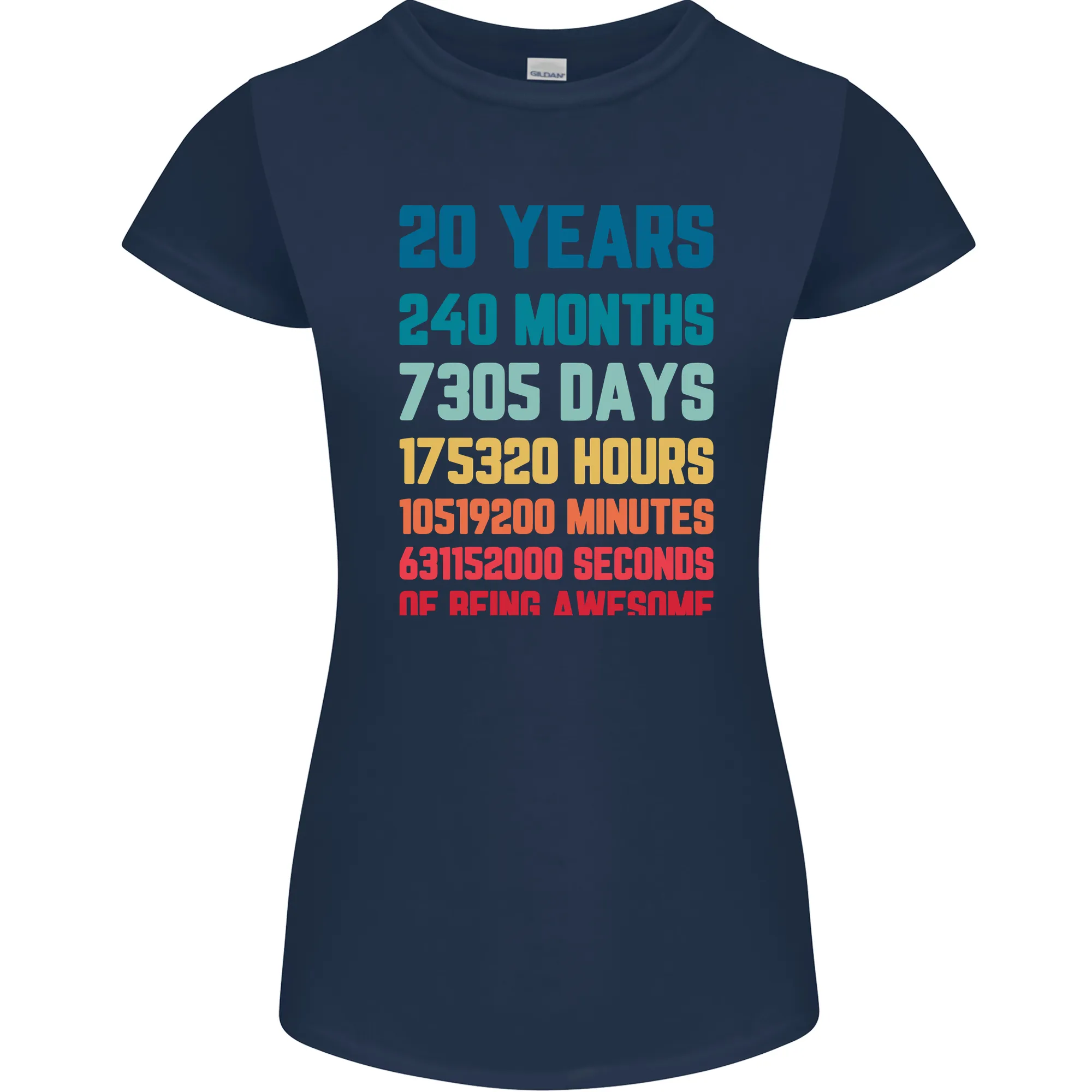 20th Birthday 20 Year Old Womens Petite Cut T-Shirt