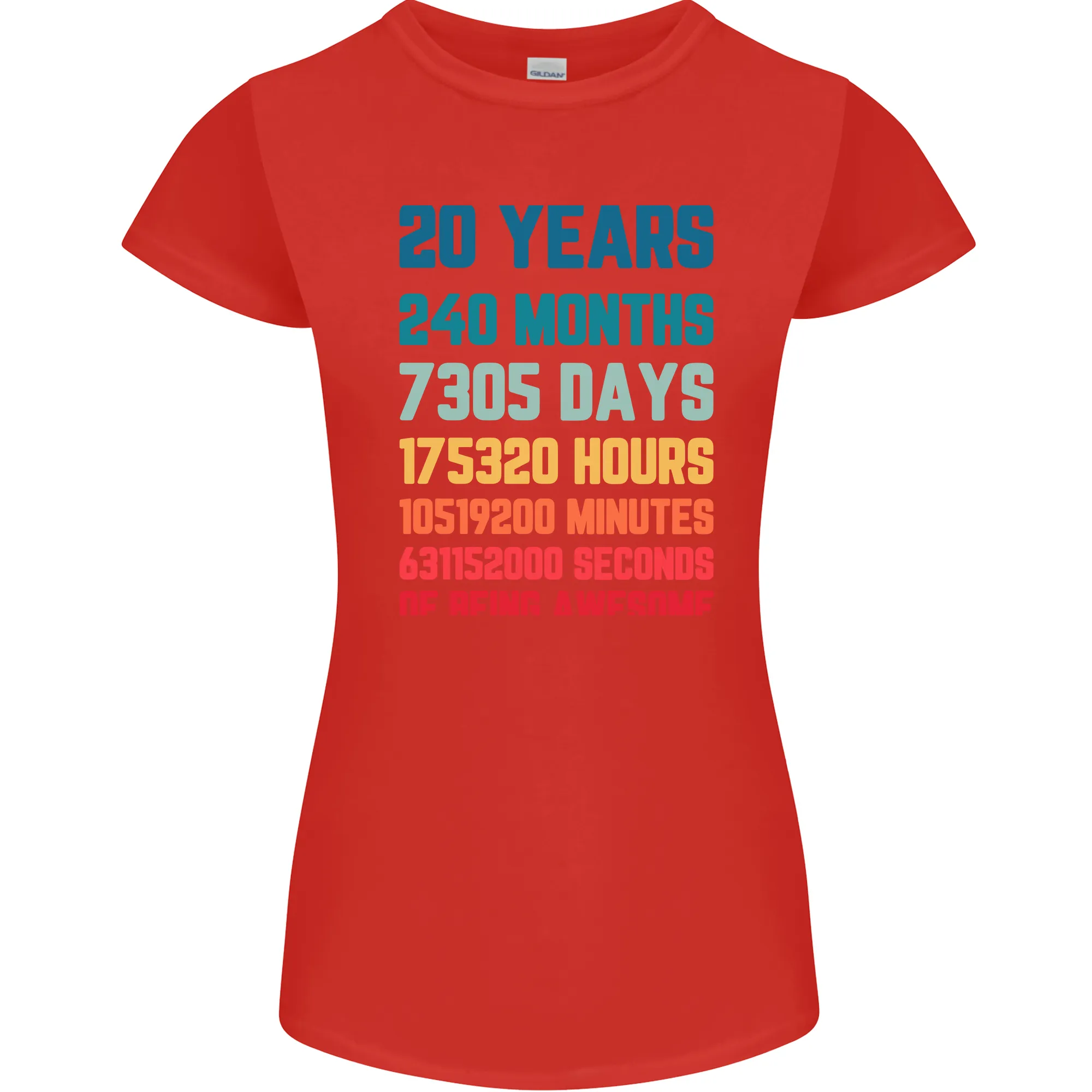 20th Birthday 20 Year Old Womens Petite Cut T-Shirt