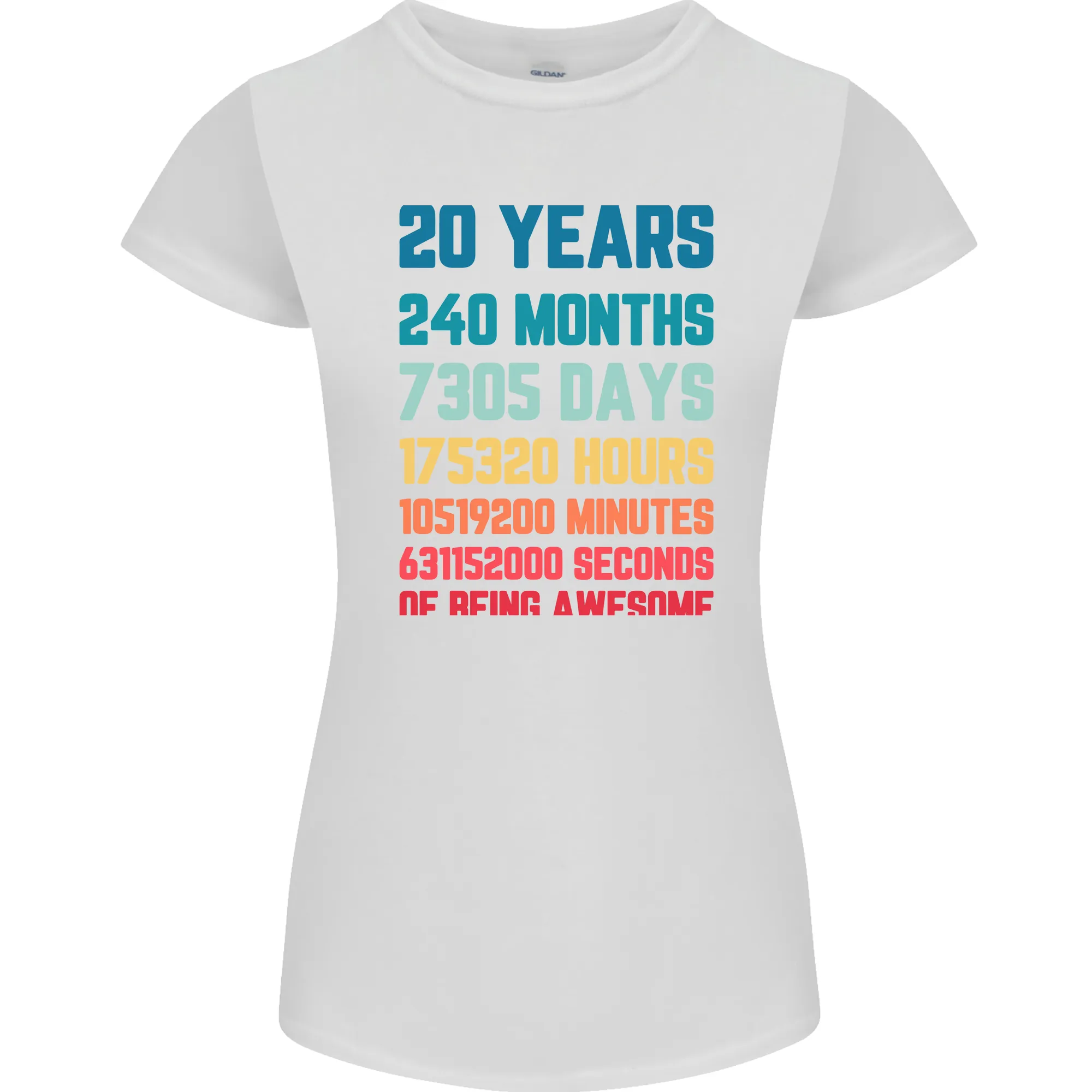 20th Birthday 20 Year Old Womens Petite Cut T-Shirt