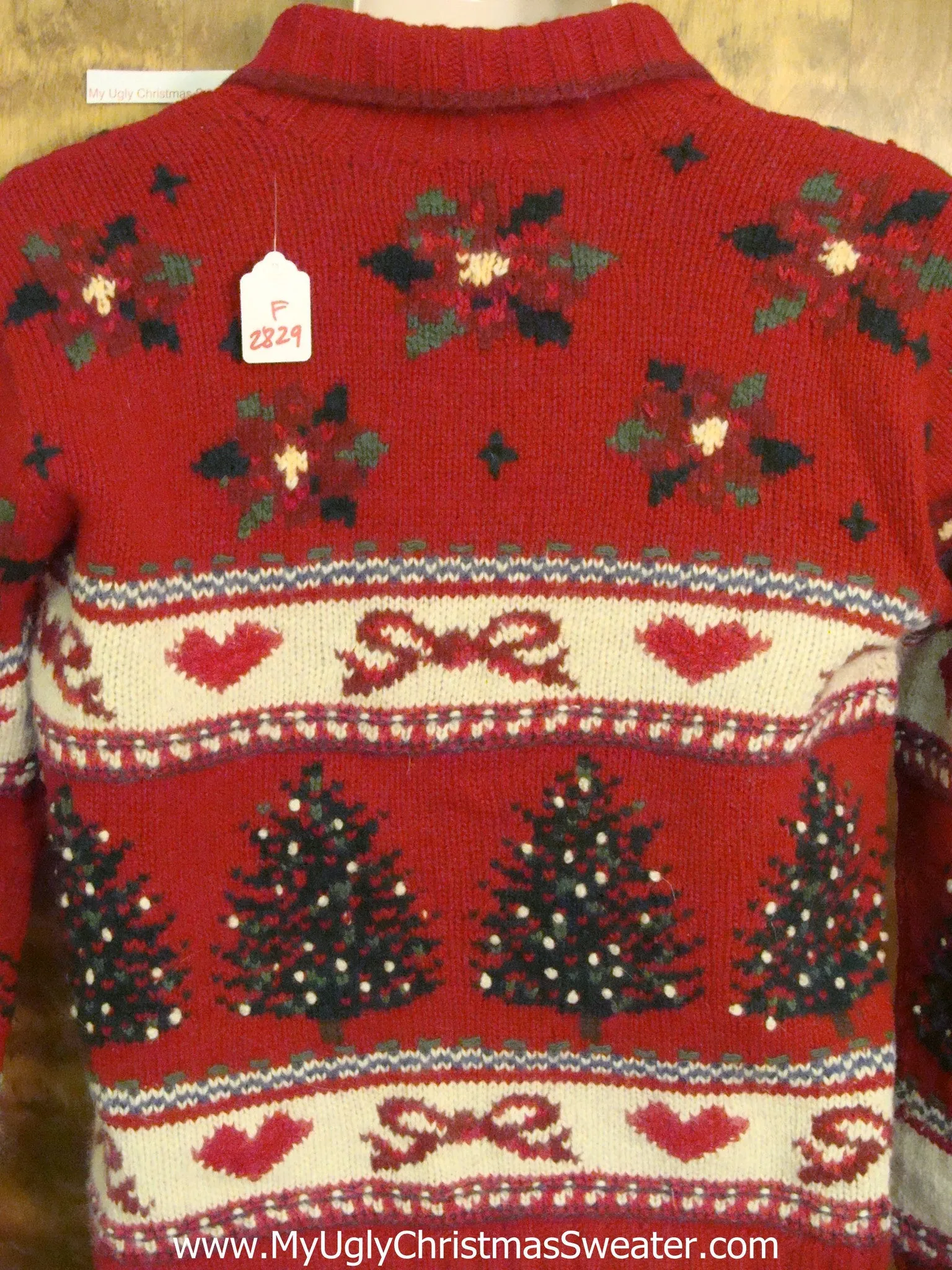 2sided Hearts, Bows, and Trees Ugly Xmas Sweater