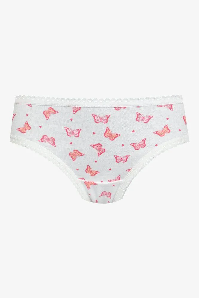 7 Pack Butterfly Bikini Panties Pink