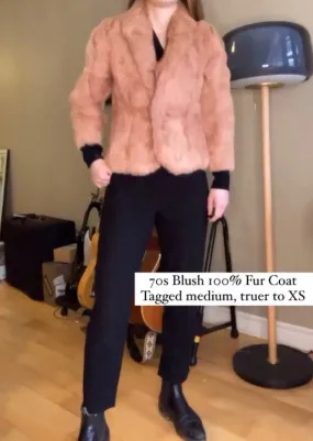 70s Blush Fur Coat