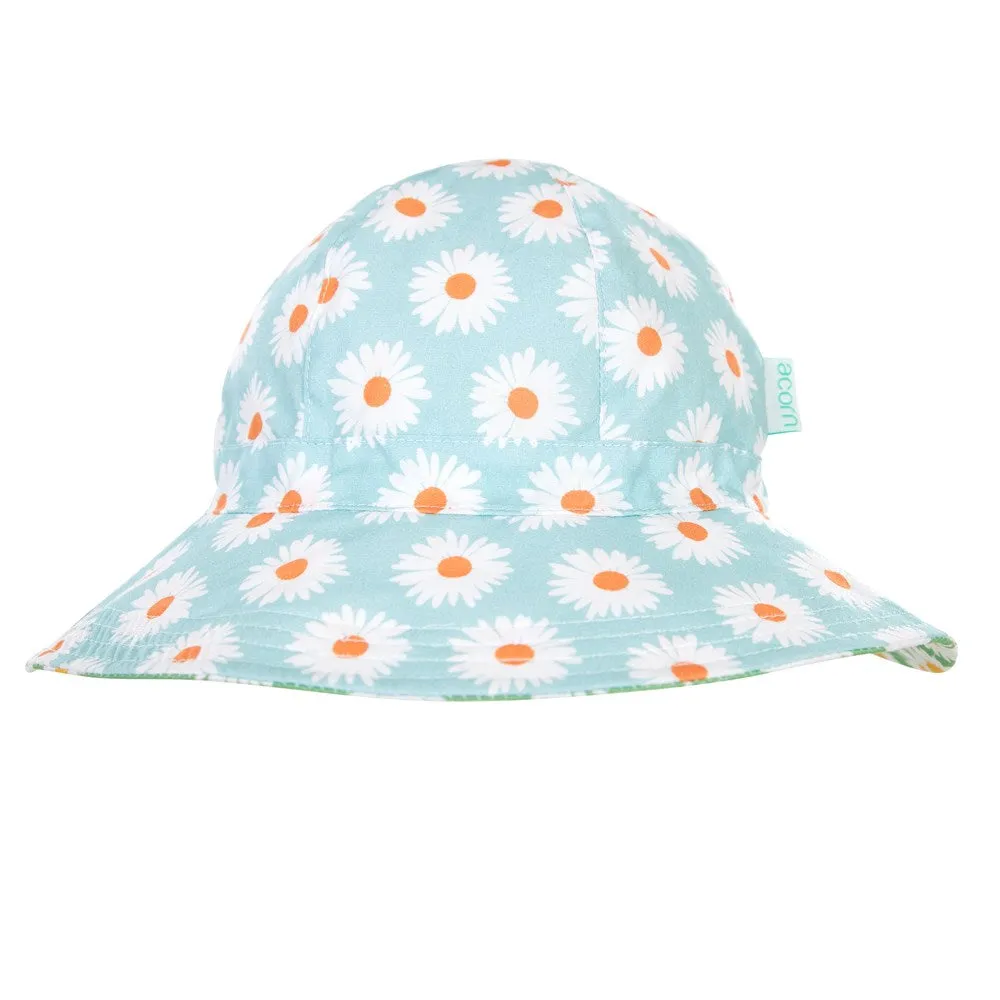 Acorn Kids: Daisy Reversible Hat Turquoise Green