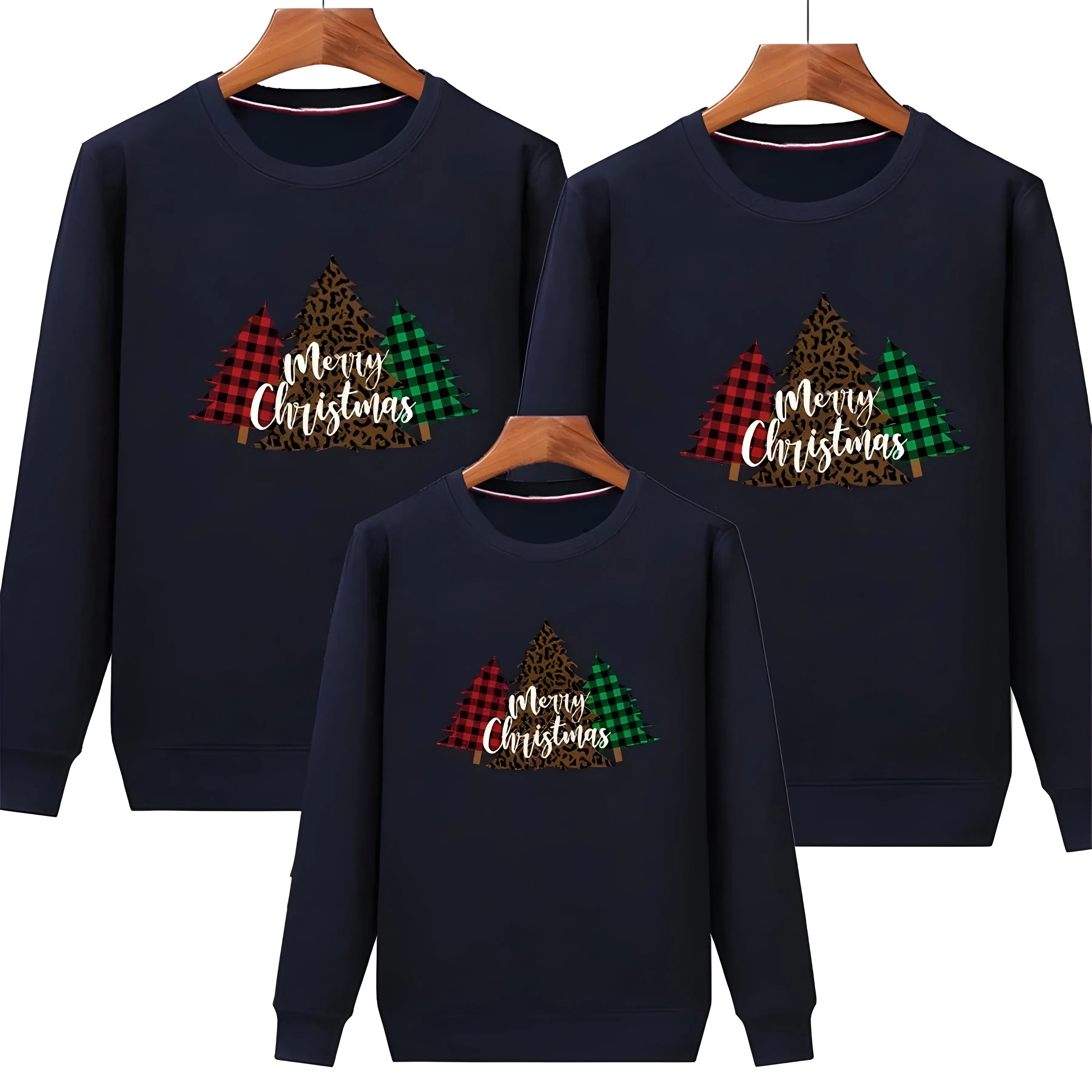 Adult Plain Christmas Tree Matching Christmas Jumper