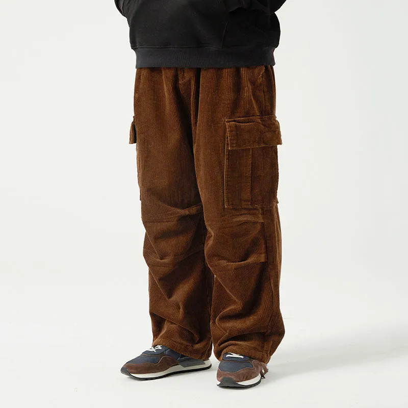 American Retro Loose Cotton Corduroy Trousers