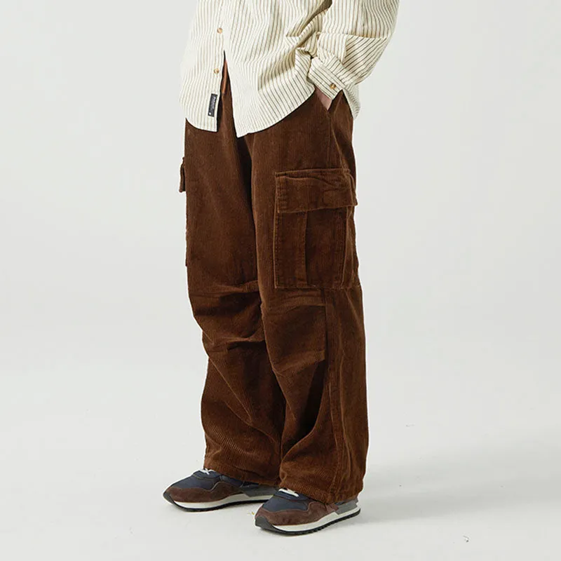 American Retro Loose Cotton Corduroy Trousers