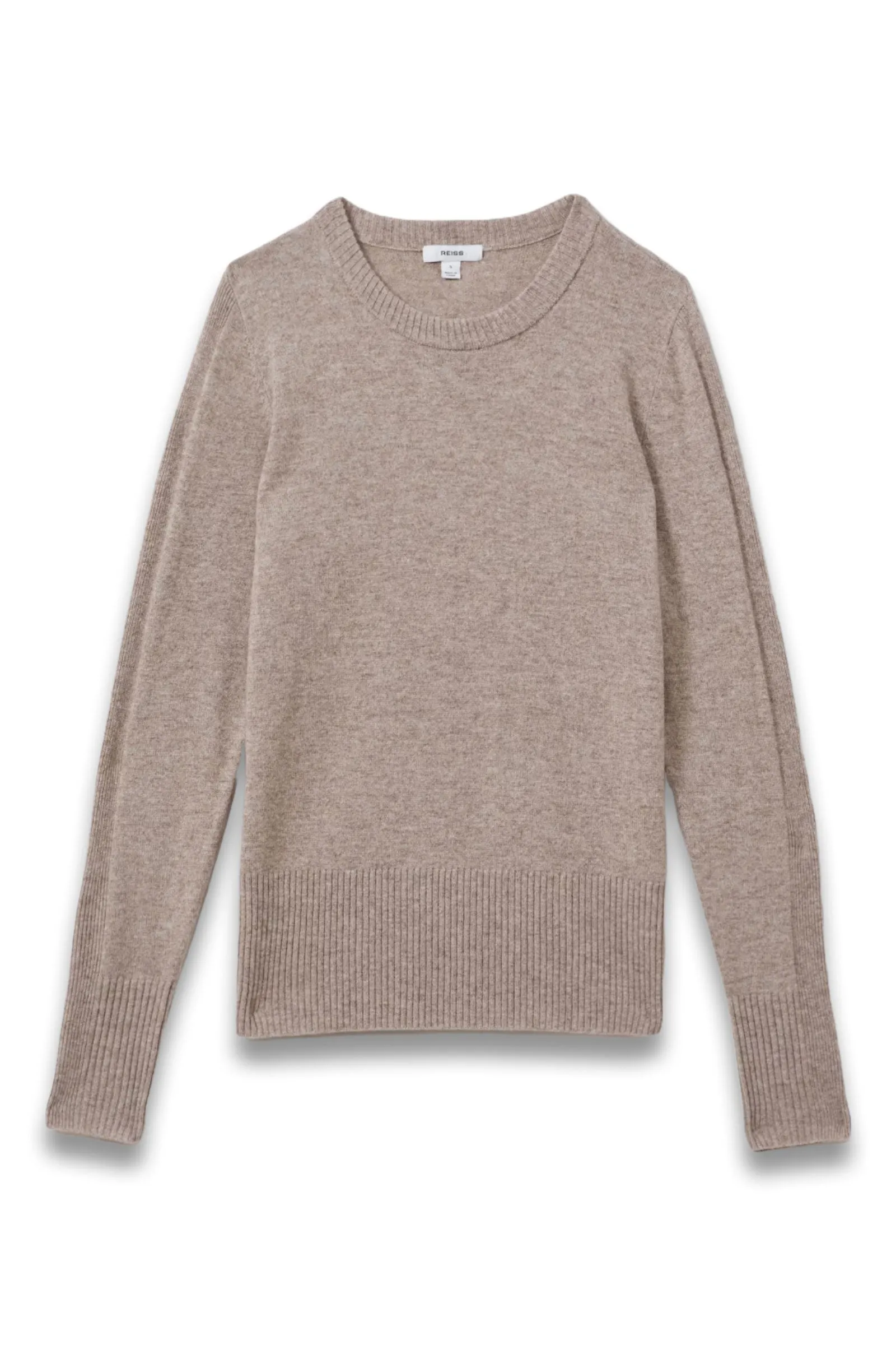 Annie Wool Blend Crew Neck Jumper with Cashmere in Neutral