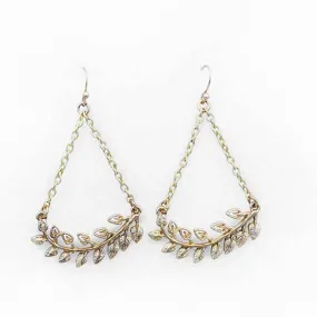 Antique Gold Chain Branch Earrings