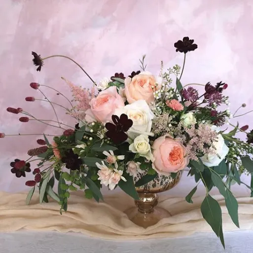 Antique Gold Footed Bowl Wedding Centrepiece