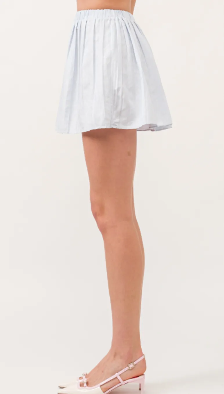 Aria Blue Pleated Skirt