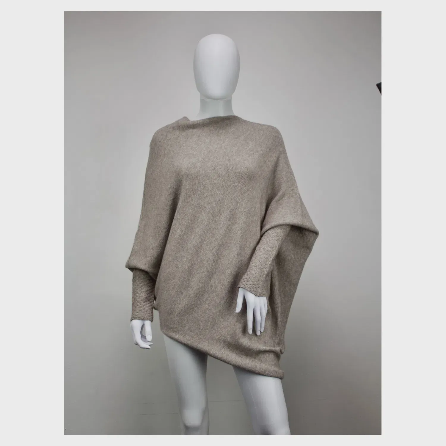 Audrey  Asymmetric Knitted Jumper - Fango