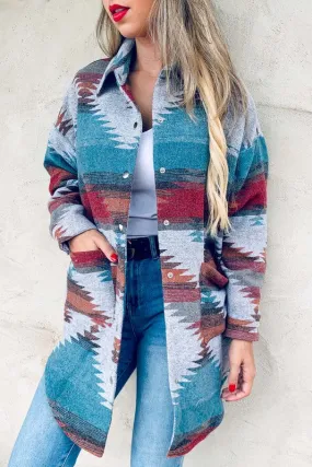 Aztec Printed Shirt Jacket