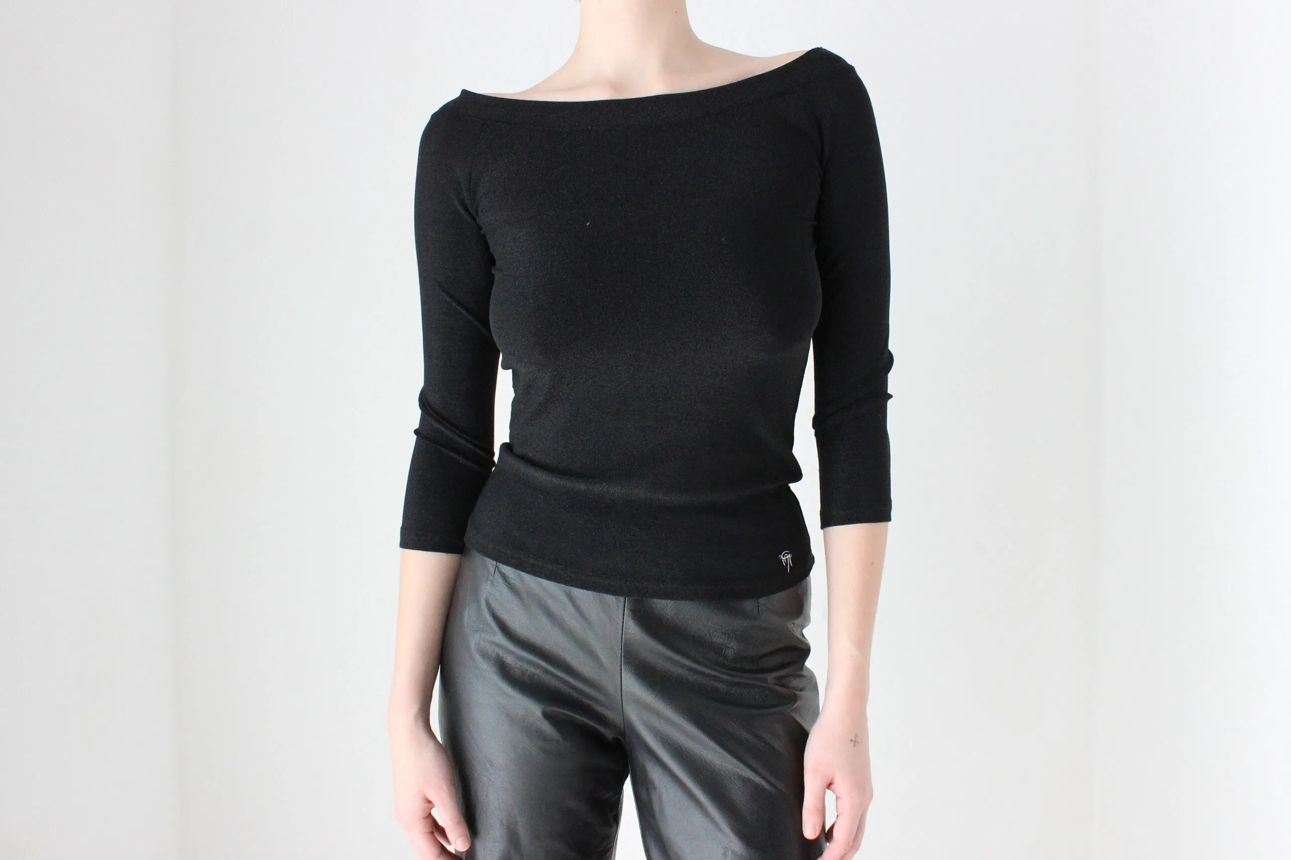 BALLETCORE 90s Italian Made Lurex Mesh Top