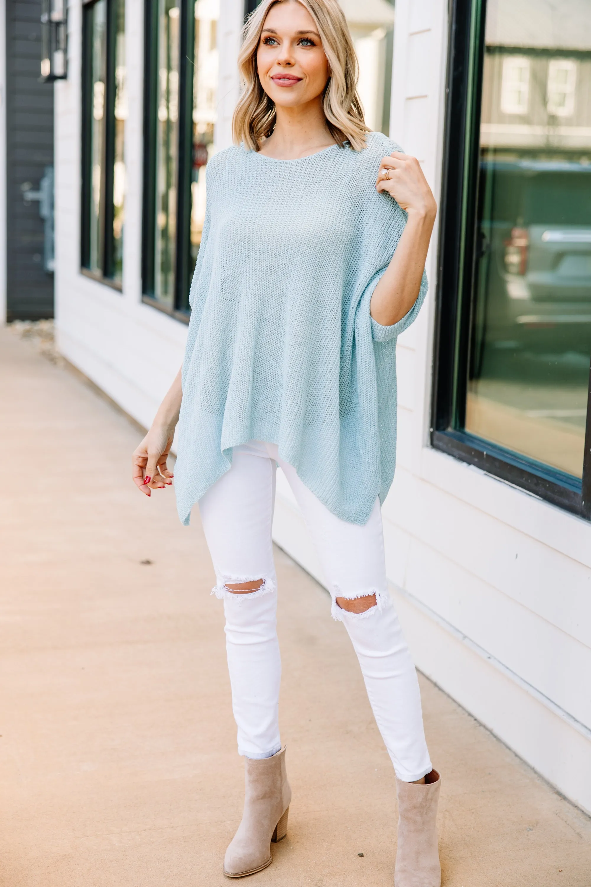 Beautiful Love Sky Blue Sweater