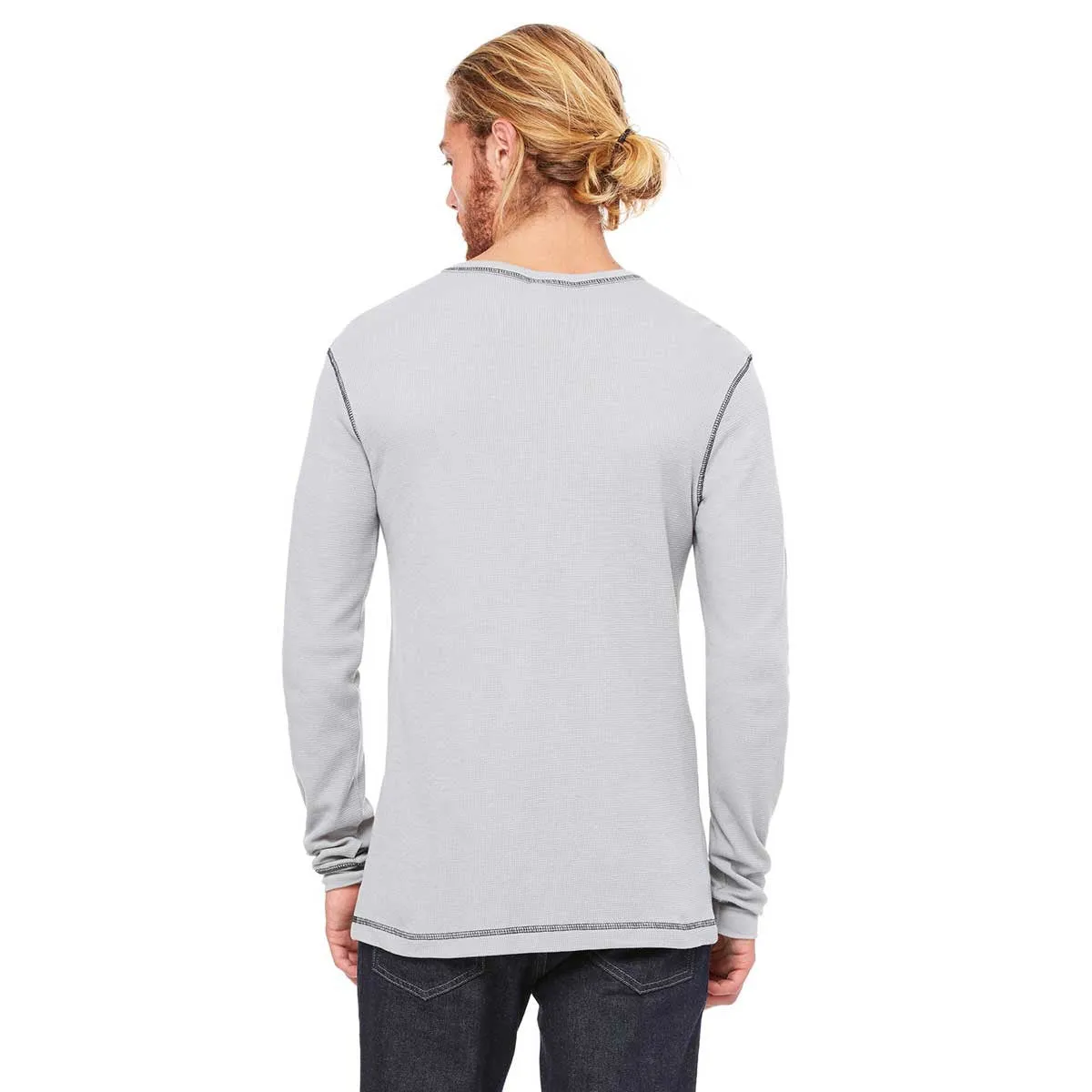 Bella   Canvas Men's Granite/Black Thermal Long-Sleeve T-Shirt