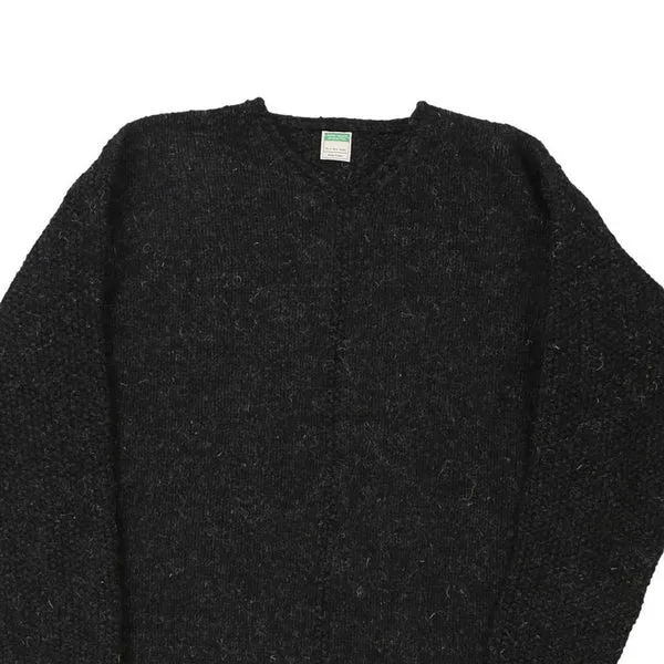 Benetton V-neck Jumper - Medium Grey Wool