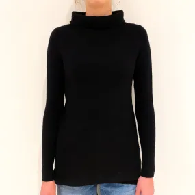 Black Cashmere Funnel Neck Jumper Extra Small