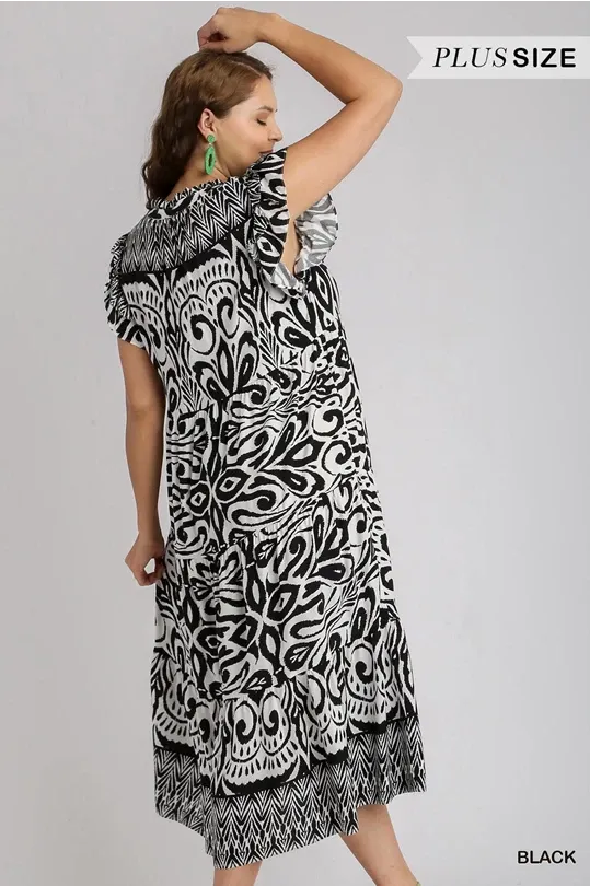 Boarder Print Midi Dress