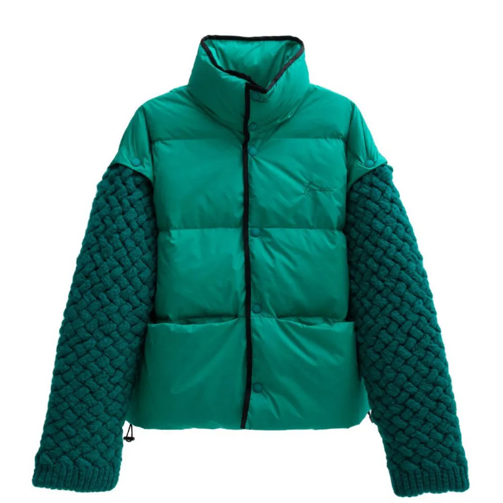 BONSAI Woven Knit Mix Puffer Jacket