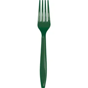 Bulk Hunter Green Plastic Forks (288 per Case)