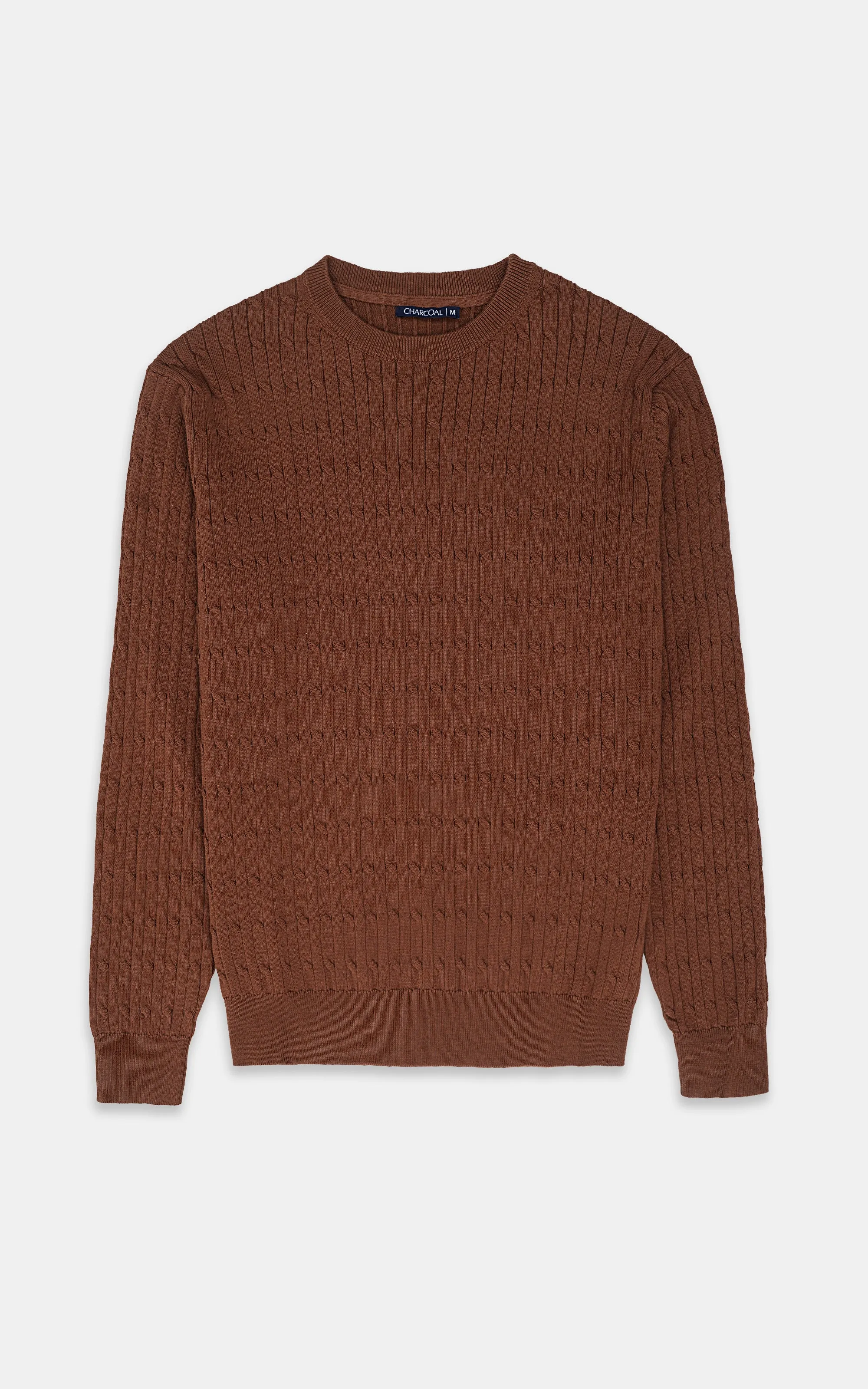 CABLE-KNIT SWEATER COFFEE