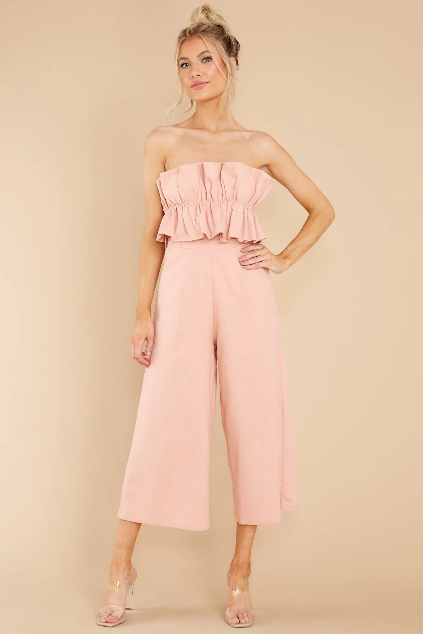 Can You Believe This Blush Jumpsuit