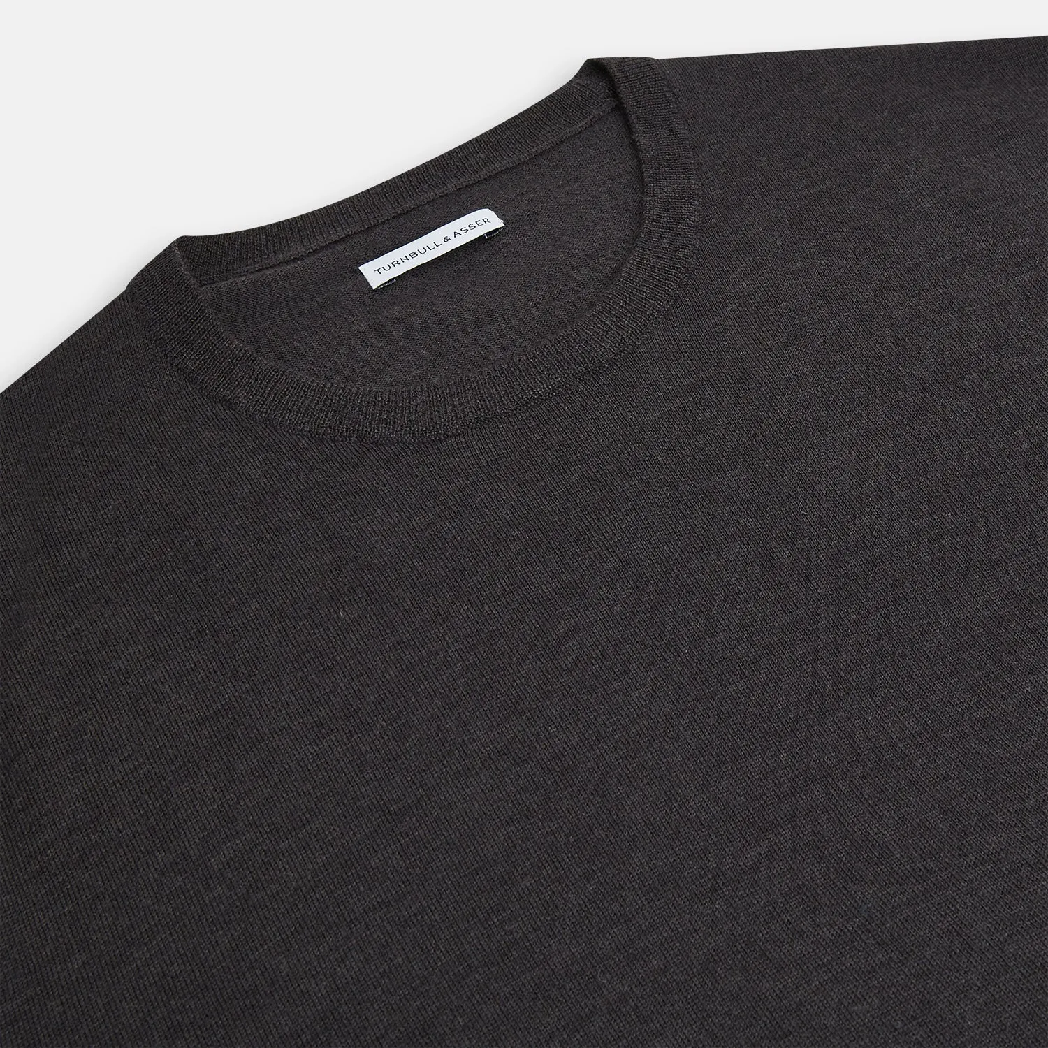 Charcoal Grey Fine Merino Round Neck Jumper