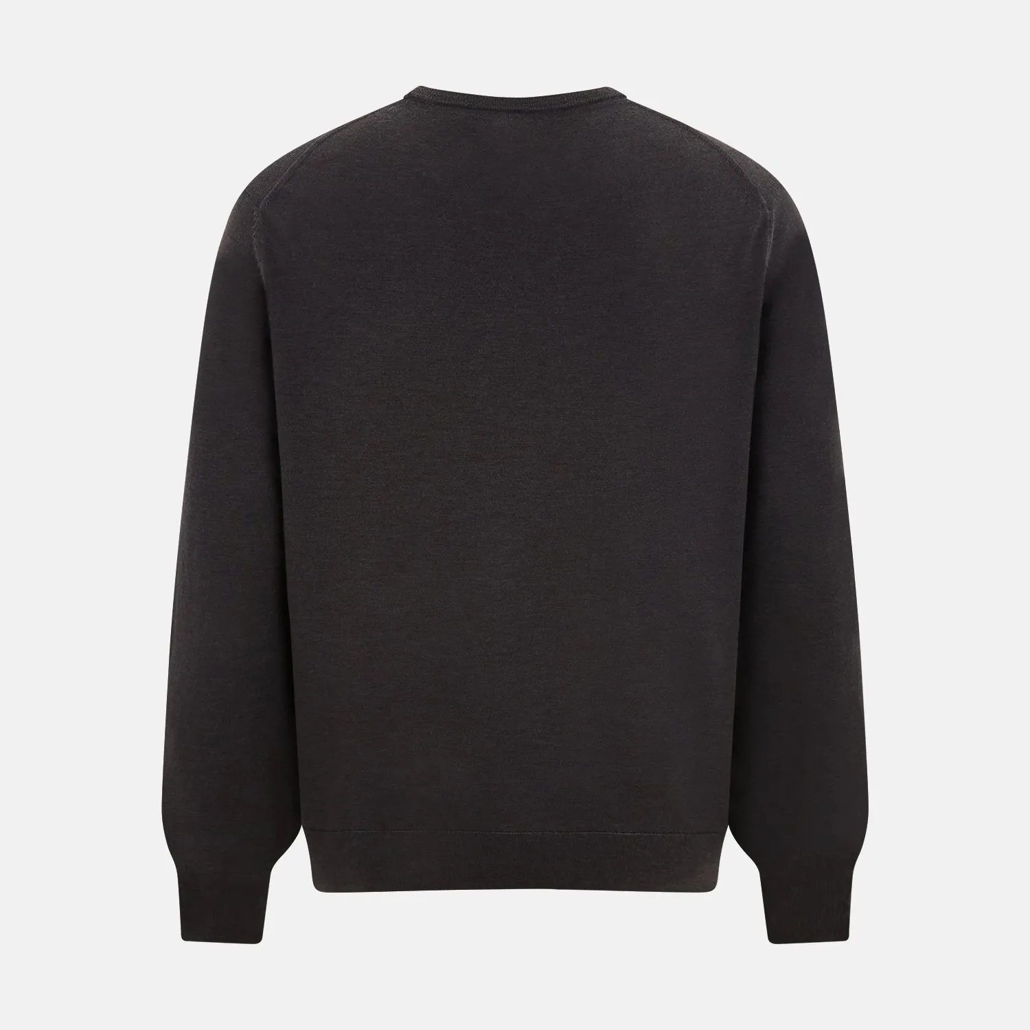 Charcoal Grey Fine Merino Round Neck Jumper