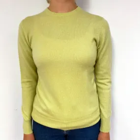 Chartreuse Green Cashmere Crew Neck Jumper Small